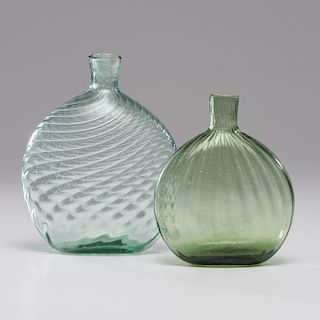 Pattern Molded Glass Chestnut Flasks