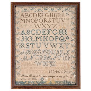 Ohio Sampler by Maria Demarest, Dated 1834