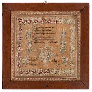 Montgomery County Ohio Sampler by Anna Anderson, dated 1835