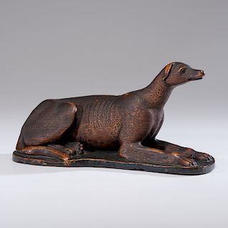 Fine Folk Art Carved Whippet or Greyhound