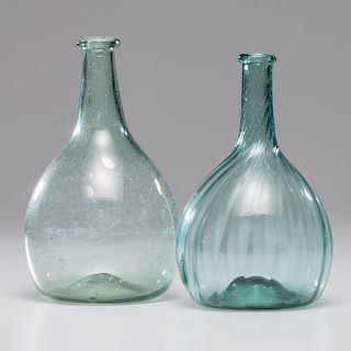 Zanesville Aqua Glass Club Bottles
