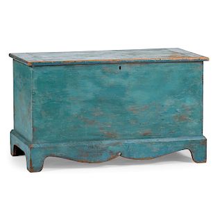 Pine Blanket Chest in Blue Paint