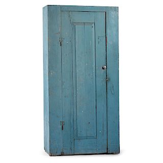 Paneled Cupboard in Blue Paint