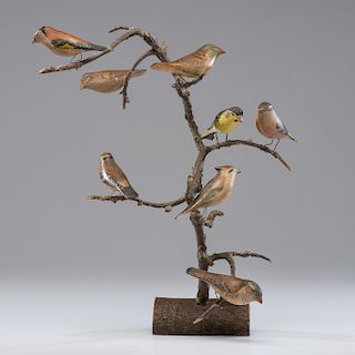 Folk Art Bird Tree, Likely Pennsylvania