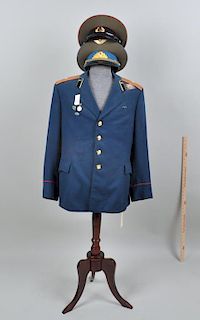 Russian Military Officer Jacket & Two Hats