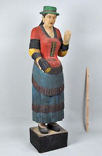 Female Carved/Painted Cigar Store Indian Figure