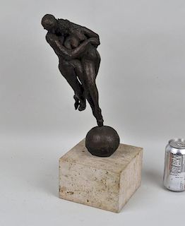 Bronze Sculpture, Two Figures, Signed Auerbach