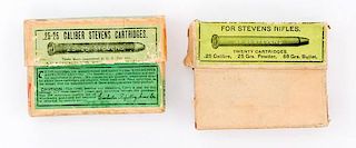 Two Boxes of .25-25 Stevens Caliber Cartridges 