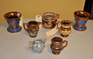 Group Seven Lustre Porcelain Wares