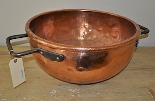 Large Copper Pot, Iron Handles