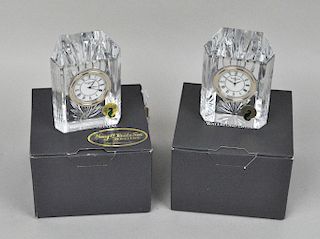 Two Boxed Waterford Crystal Desk Clocks