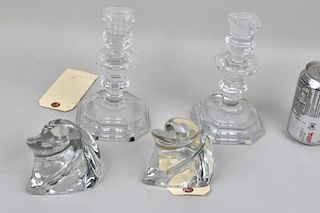 Two Pair Crystal Candlesticks