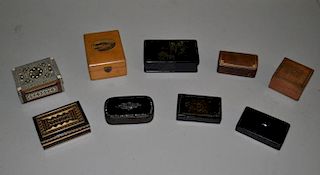 Estate Collection Nine Small Snuff & Other Boxes