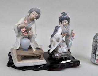 Two Lladro Porcelain Figures of Japanese Ladies