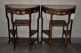 Pair Chinese Style Small M/T Console Tables