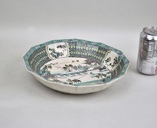 Chinese Porcelain Famille Verte Shallow Bowl