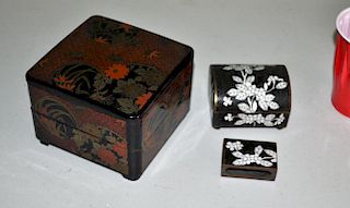 Japanese Lacquer Two Tier Box, Cloisonne Items