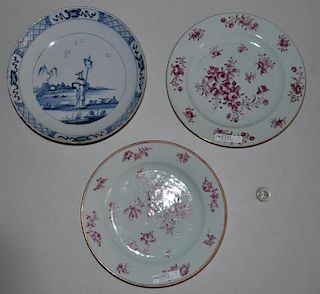 Estate Group Three Chinese Porcelain Plates