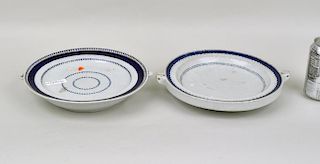 Two Chinese Export Warming Dishes