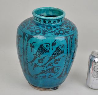 Near Eastern Blue Glazed Pottery Jar