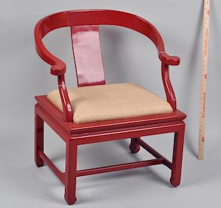 Chinese Red Lacquer Arm Chair