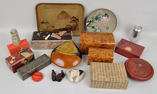 Group of Ten Asian Boxes & Other Items