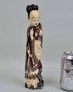 Chinese Carved, Gilded/Polychromed Figure of Lady