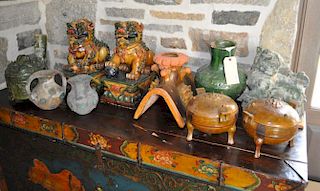 Group of 13 Rustic Han Style & Asian Pottery Items
