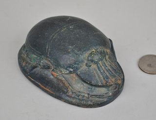 Egyptian Style Terracotta Scarab Form Paperweight