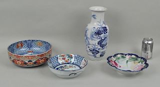 Three Japanese Porcelain Bowls & Vase