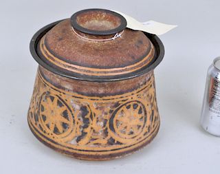 Asian Stoneware Covered Jar