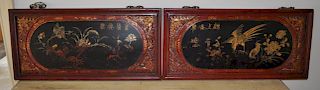 Pair Chinese Lacquer Panels