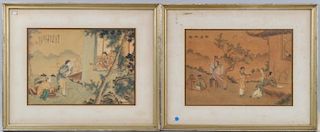 Pair Chinese Paintings on Silk
