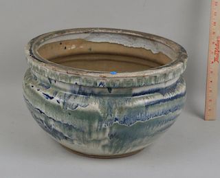 Asian Style Slip Glazed Pottery Jardiniere