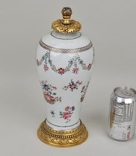 Chinese Export Porcelain Vase, As Lamp