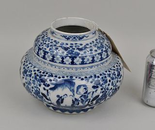Chinese B/W Double Gourd Pot