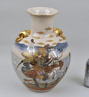 Satsuma Porcelain Vase Drilled for Lamp
