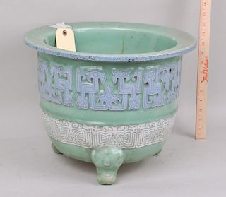 Chinese Celadon Glaze Footed Jardiniere