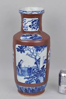 Chinese Batavia Ware Rouleau Vase