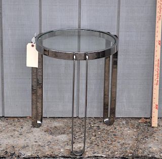 Modern Chrome Round Occasional Table