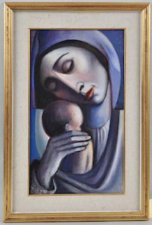Antonio Diego Voci O/C "Mother & Child in Blue"