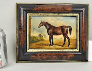 Small Equestrian O/B Painting