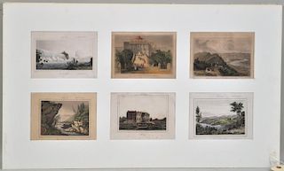 Group Six Hand Colored French Engravings