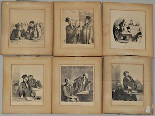 Group Framed H. Daumier Lithographs