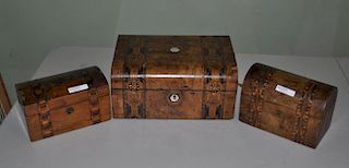Group Three Inlaid Dome Top Boxes