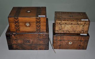 Group Four Related Inlaid Boxes