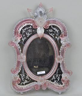 Venetian Pink Glass Mirror