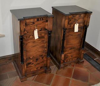 Pair Biedermeier Style M/T Side Tables