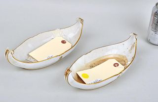 Pair Sevres Porcelain Sauce Boats, Napoleon Crest