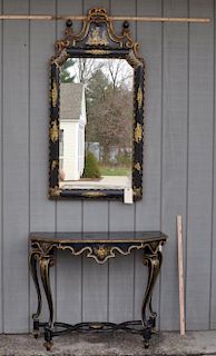Venetian Rococo Style Chinoiserie Console/Mirror